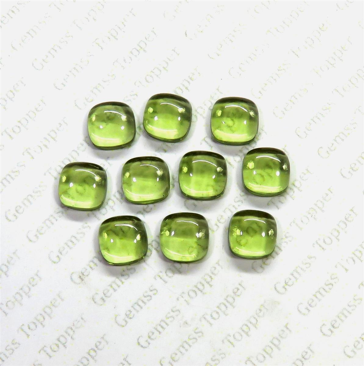 Moldavite 10x10 mm Cushion Cabochon